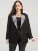 Contrast Sequin Suit Collar Flap Pocket Blazer sold by Bloomchic