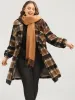 Plaid Flap Pocket Button Up Teddy Coat sold by Bloomchic
