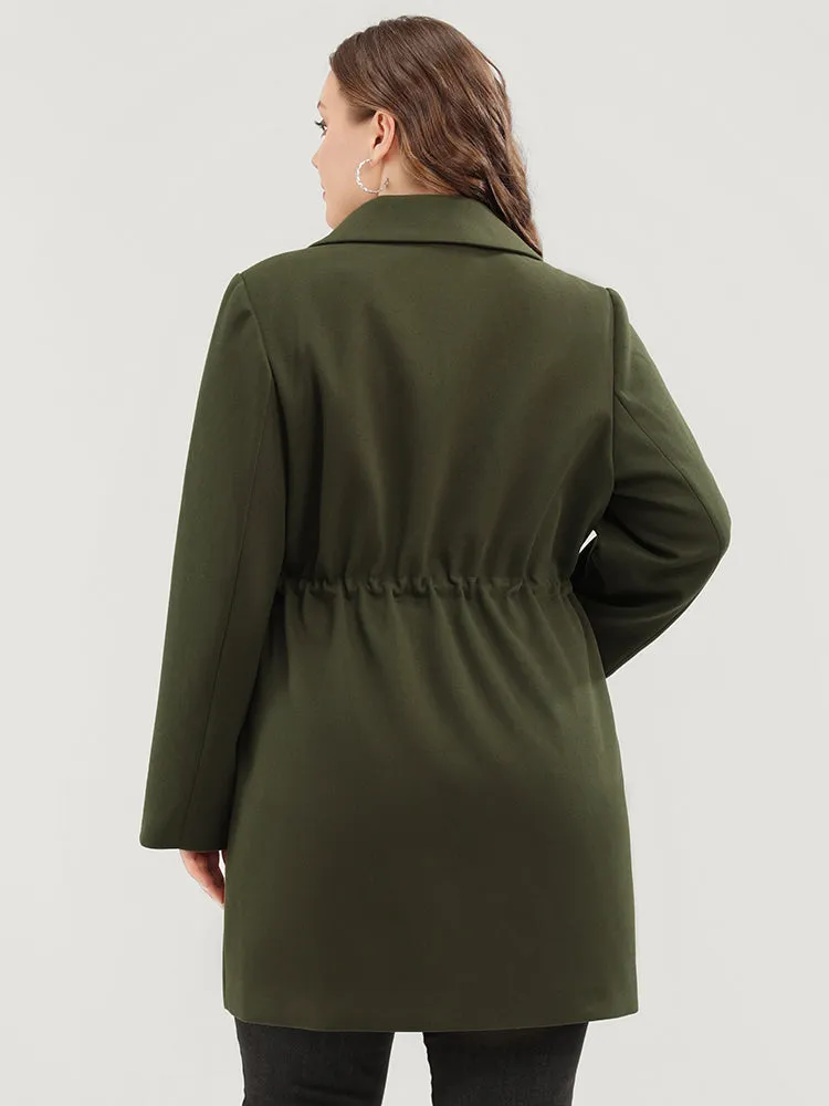 Solid Button Up Pocket Drawstring Shirt Collar Coat sold by Bloomchic product image thumbnail 4