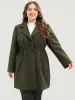 Solid Button Up Pocket Drawstring Shirt Collar Coat sold by Bloomchic