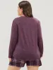 Solid Pocket Round Neck Sleep Top sold by Bloomchic