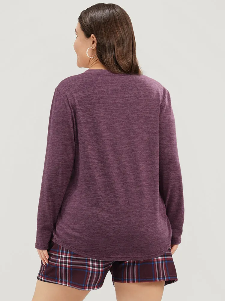 Solid Pocket Round Neck Sleep Top sold by Bloomchic product image thumbnail 4