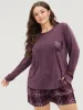 Solid Pocket Round Neck Sleep Top sold by Bloomchic