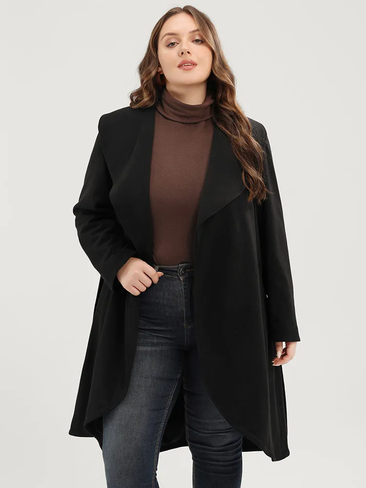 Solid Lapel Collar Pocket Belted Open Front Coat sold by Bloomchic product image thumbnail 5
