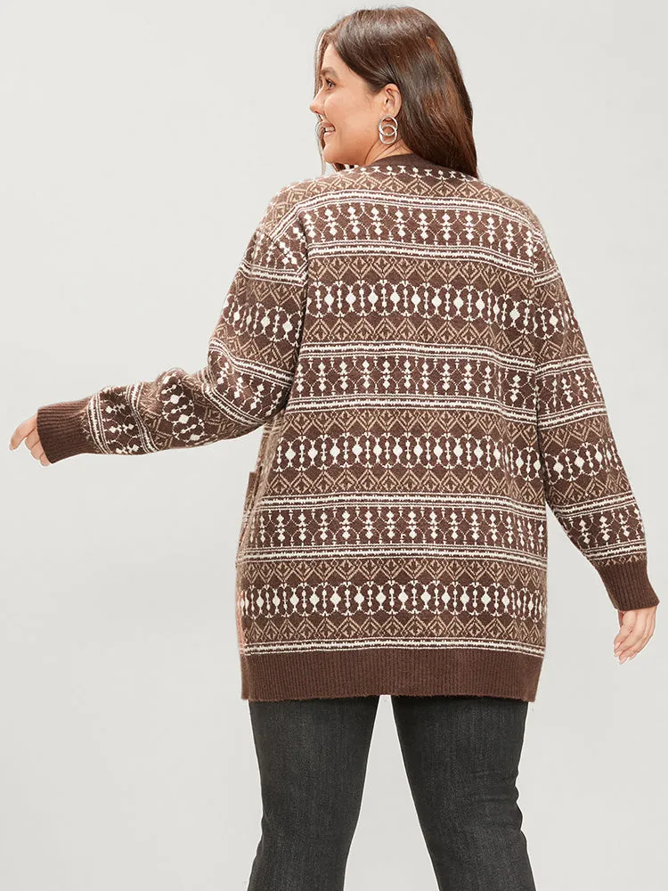 Bandana Contrast Super Soft Knit Pocket Open Front Cardigan sold by Bloomchic product image thumbnail 5