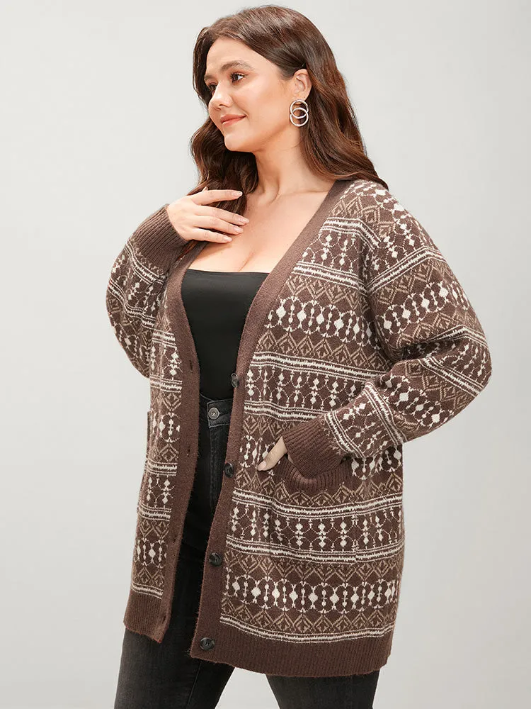 Bandana Contrast Super Soft Knit Pocket Open Front Cardigan sold by Bloomchic product image thumbnail 2