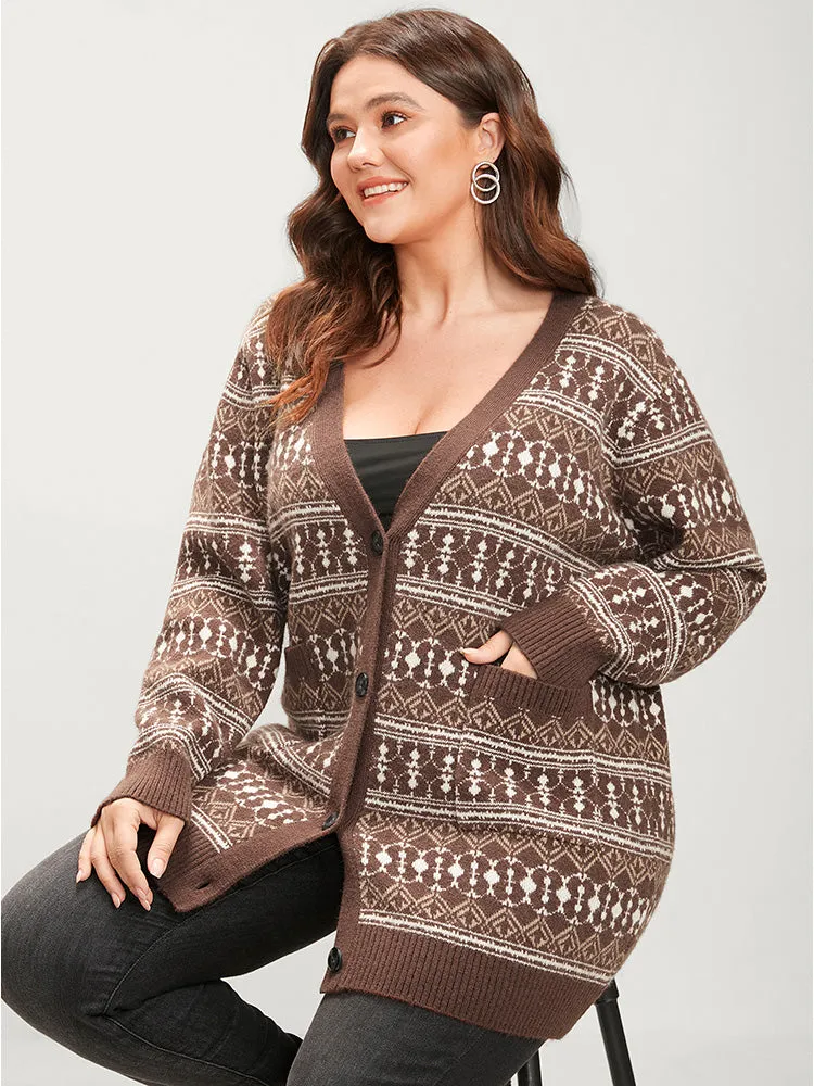 Bandana Contrast Super Soft Knit Pocket Open Front Cardigan sold by Bloomchic product image thumbnail 3