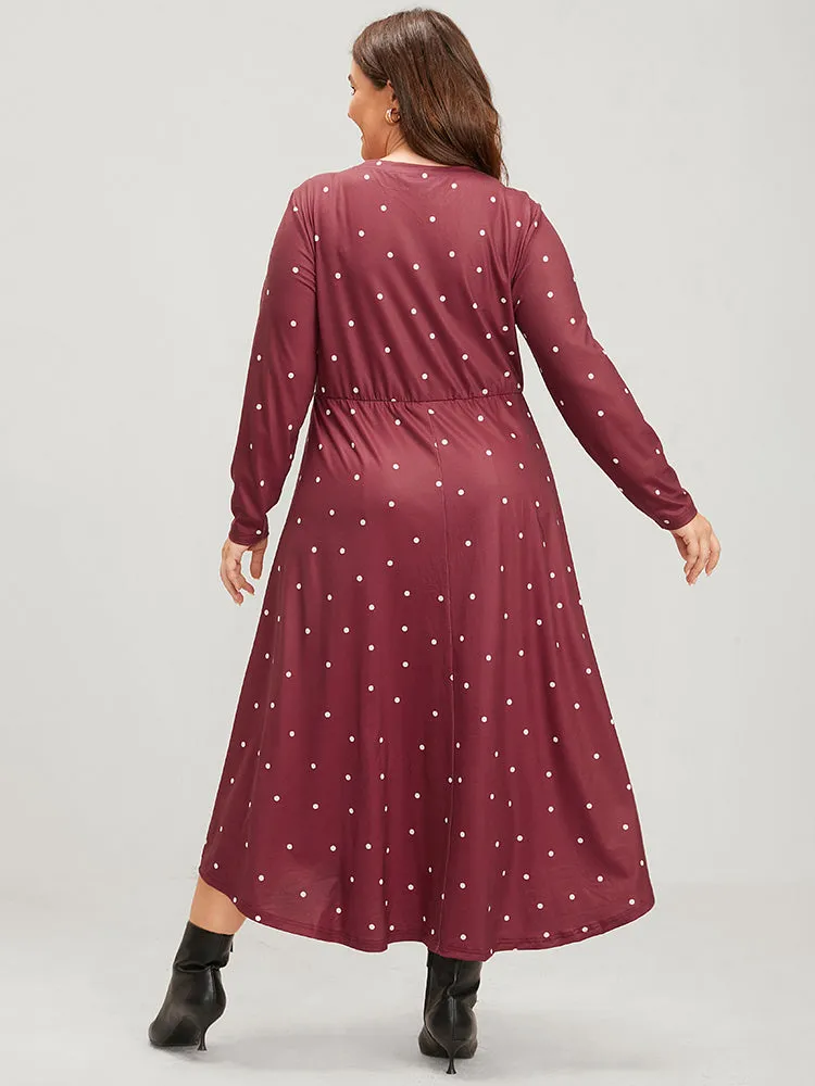 Polka Dot Pocket Round Neck Midi Dress sold by Bloomchic product image thumbnail 2