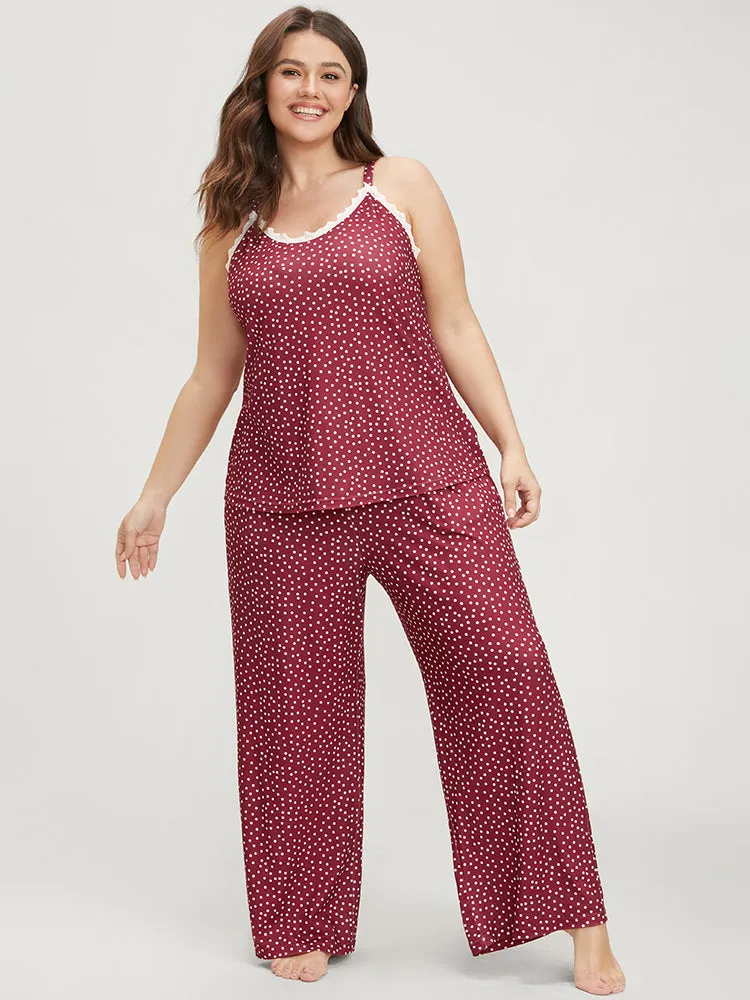 Polka Dot Pocket Ties Elastic Waist Sleep Pants sold by Bloomchic