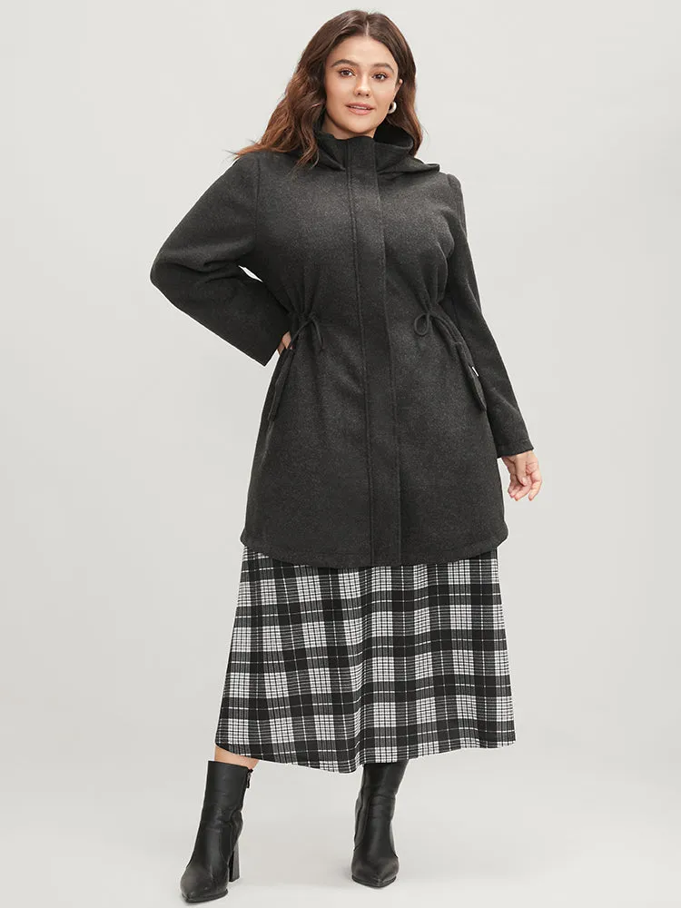 Plaid Print Pocket Lantern Sleeve Surplice Neck Midi Dress sold by Bloomchic product image thumbnail 2