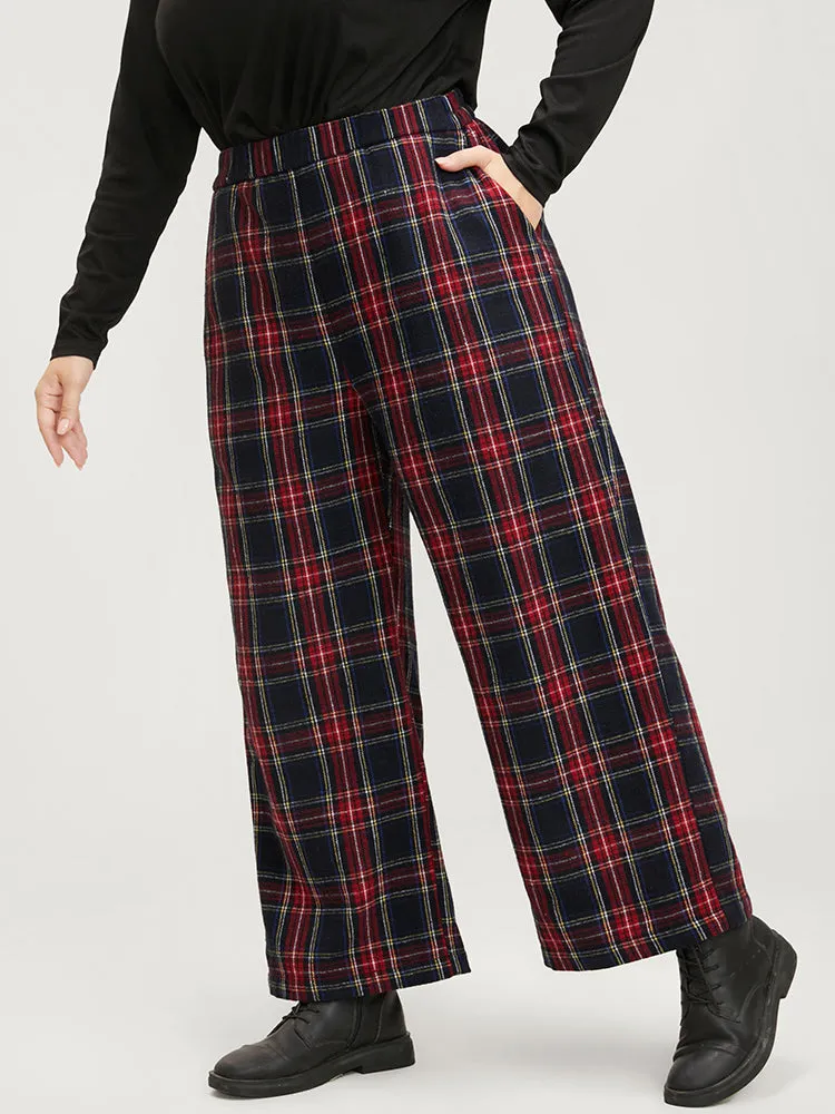 Plaid Elastic Waist Pocket High Rise Pants sold by Bloomchic product image thumbnail 4