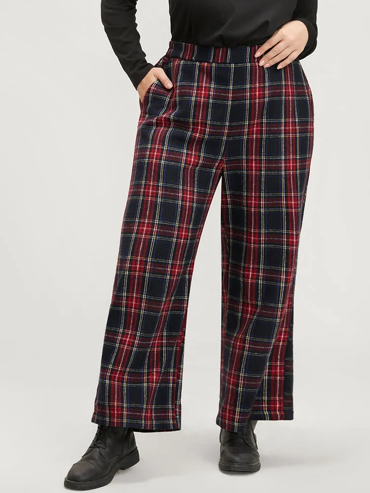 Plaid Elastic Waist Pocket High Rise Pants sold by Bloomchic product image thumbnail 5