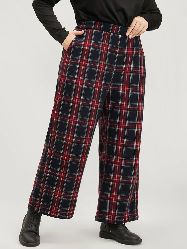 Plaid Elastic Waist Pocket High Rise Pants sold by Bloomchic product image thumbnail 3