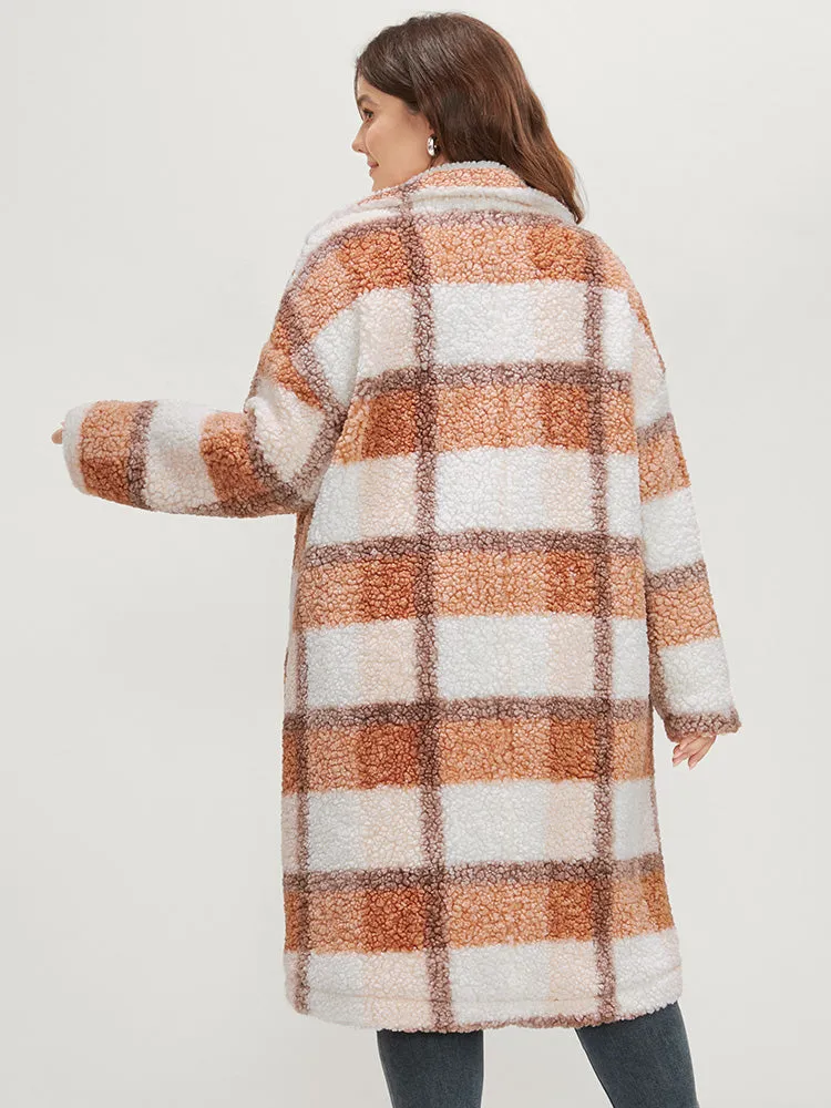 Plaid Pocket Button Up Teddy Coat sold by Bloomchic product image thumbnail 5