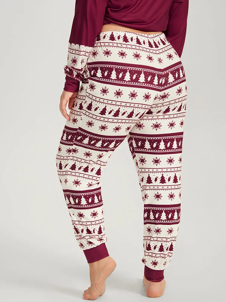 Snowflake & Tree Print Pocket Sleep Pants sold by Bloomchic product image thumbnail 4