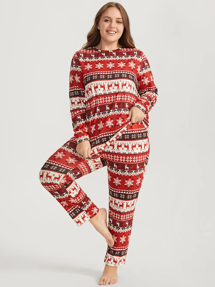 Snowflake & Elk Print Pocket Sleep Pants sold by Bloomchic product image thumbnail 2