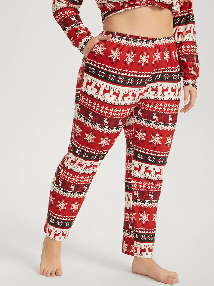 Snowflake & Elk Print Pocket Sleep Pants sold by Bloomchic product image thumbnail 3