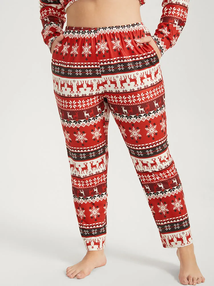Snowflake & Elk Print Pocket Sleep Pants sold by Bloomchic product image thumbnail 4