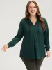 Solid V Neck Arc Hem Drawstring Hooded Sweatshirt sold by Bloomchic