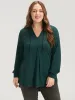 Solid V Neck Arc Hem Drawstring Hooded Sweatshirt sold by Bloomchic
