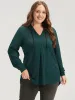 Solid V Neck Arc Hem Drawstring Hooded Sweatshirt sold by Bloomchic