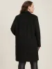 Solid Pocket Double Breasted Suit Collar Coat Without Belt sold by Bloomchic