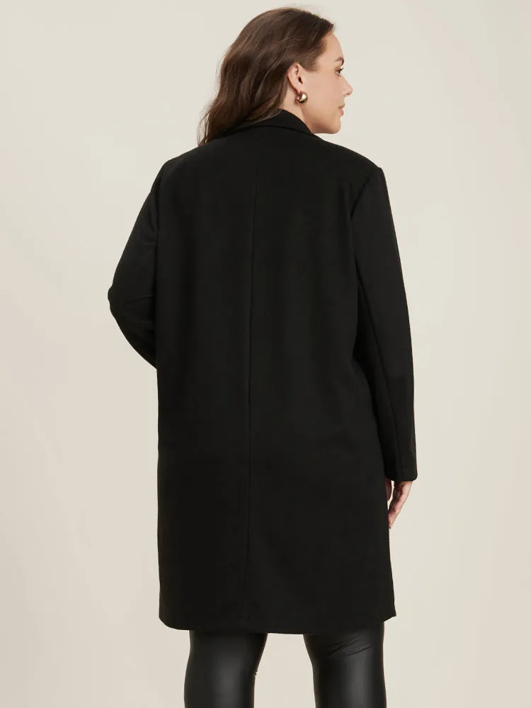 Solid Pocket Double Breasted Suit Collar Coat Without Belt sold by Bloomchic product image thumbnail 4
