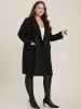 Solid Pocket Double Breasted Suit Collar Coat Without Belt sold by Bloomchic