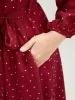 Polka Dot Keyhole Round Neck Pocket Belted Ruffle Dress sold by Bloomchic