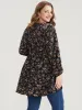 Floral Wrap Lantern Sleeve High Low Hem Blouse Without Hat sold by Bloomchic