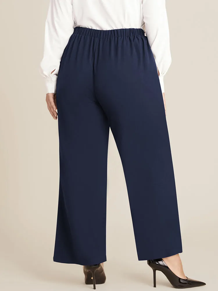 Solid Elastic Waist Pocket Button Detail Pants sold by Bloomchic product image thumbnail 4