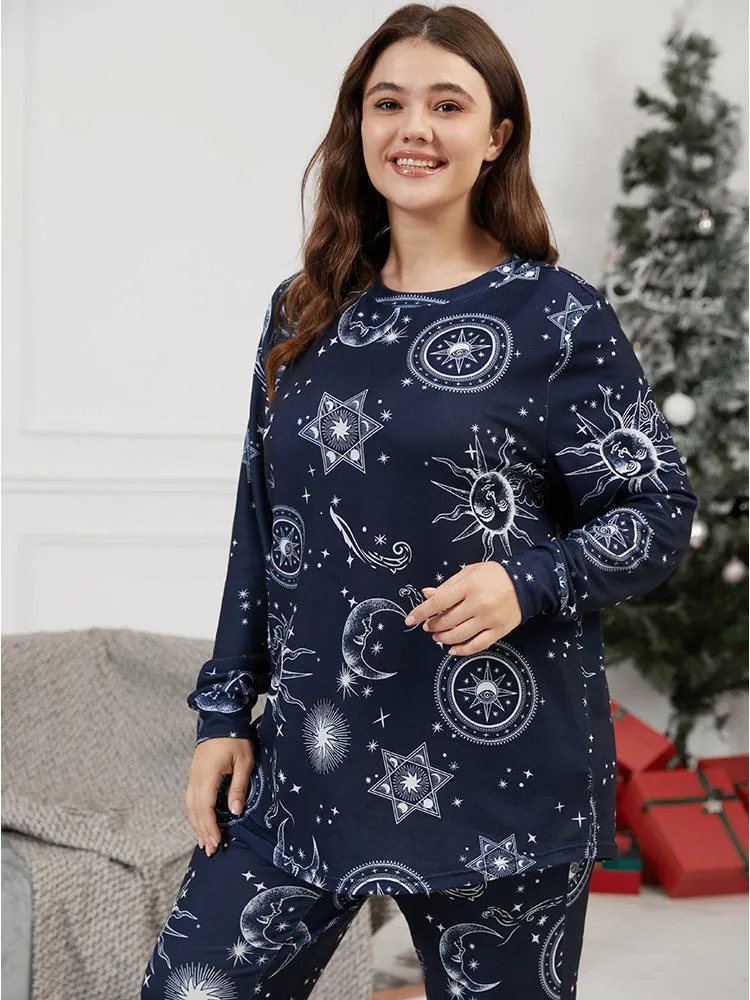Moon And Star Round Neck Sleep Top sold by Bloomchic