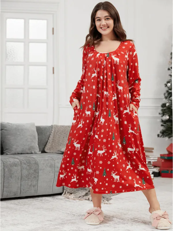 Tree & Elk Pocket Pleated Night Dress sold by Bloomchic
