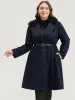 Solid Pocket Single Breasted Fuzzy Trim Coat Without Belt sold by Bloomchic