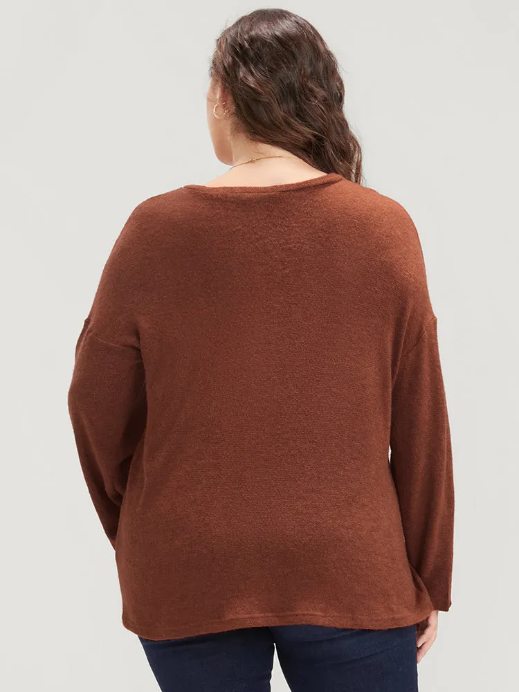 Solid Button Up Round Neck Sweatshirt sold by Bloomchic product image thumbnail 5