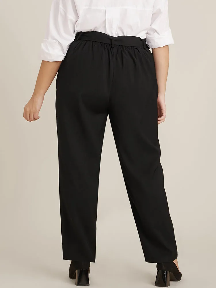 Solid Mid Rise Pocket Belted Pants sold by Bloomchic product image thumbnail 2