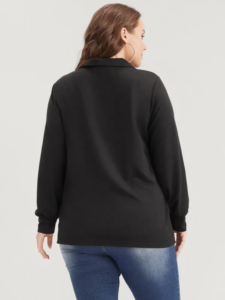 Solid O Ring Zipper Drop Shoulder Sweatshirt sold by Bloomchic product image thumbnail 5