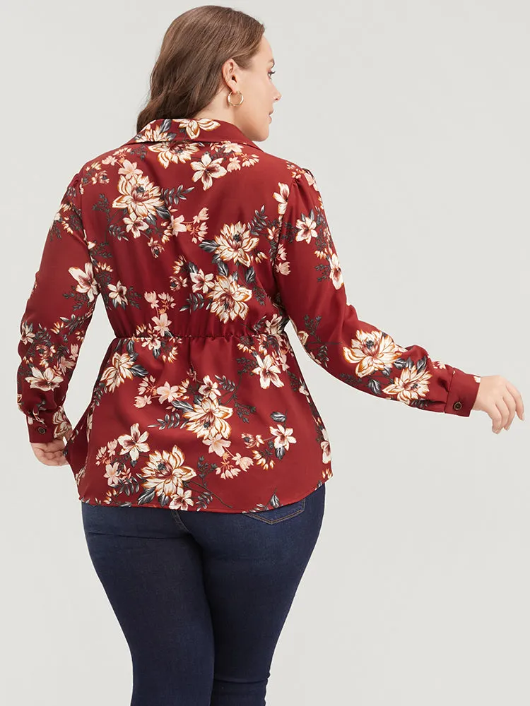 Floral Print Shirt Collar Button Up Blouse sold by Bloomchic product image thumbnail 5