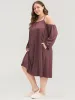 Solid Pocket Cold Shoulder Dress sold by Bloomchic
