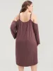 Solid Pocket Cold Shoulder Dress sold by Bloomchic
