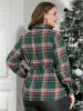 Plaid Button Up Belted Blouse sold by Bloomchic