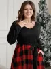 Solid Patchwork Pocket Belted Plaid Dress sold by Bloomchic