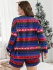 Snowflake & Elk Print Pajama Set sold by Bloomchic