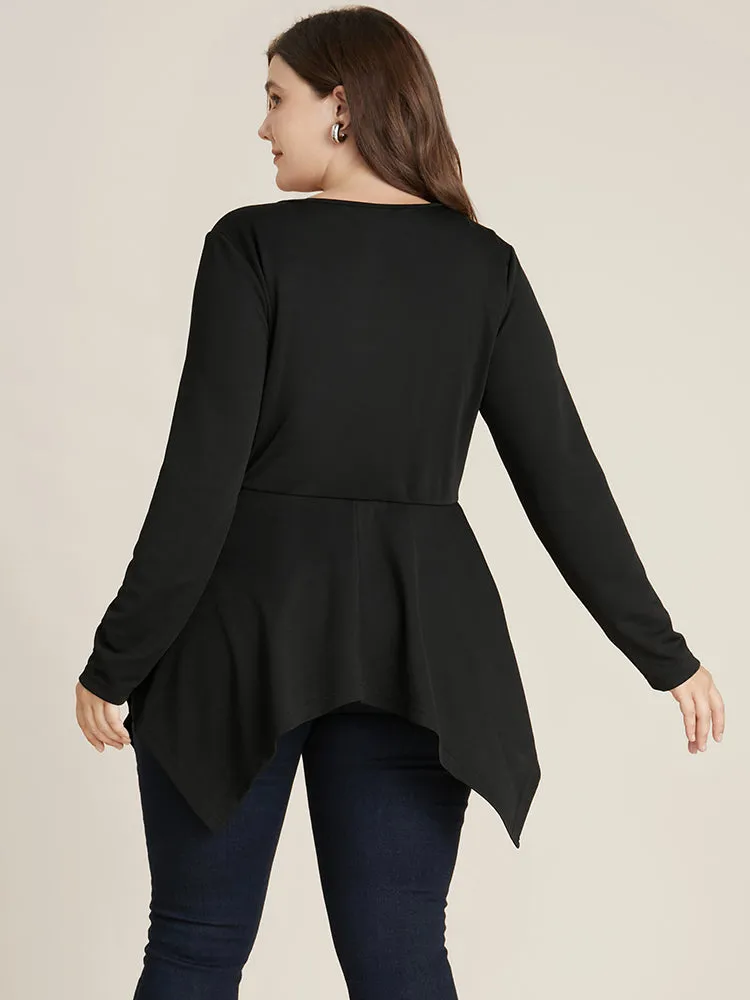 Solid Pearl Beaded Hanky Hem Long Tee sold by Bloomchic product image thumbnail 5