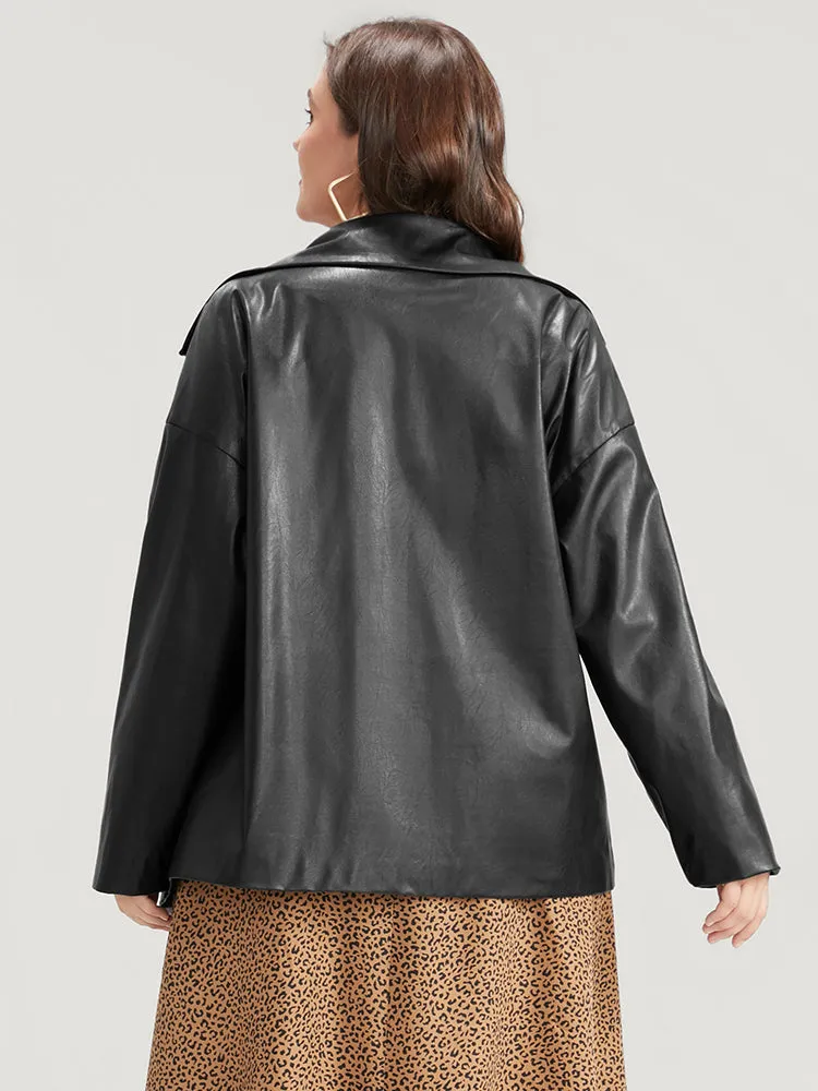 PU Leather Pocket Suit Collar Blazer sold by Bloomchic product image thumbnail 4