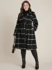 Plaid Lapel Collar Belted Pocket Coat sold by Bloomchic