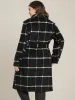 Plaid Lapel Collar Belted Pocket Coat sold by Bloomchic