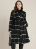 Plaid Lapel Collar Belted Pocket Coat sold by Bloomchic