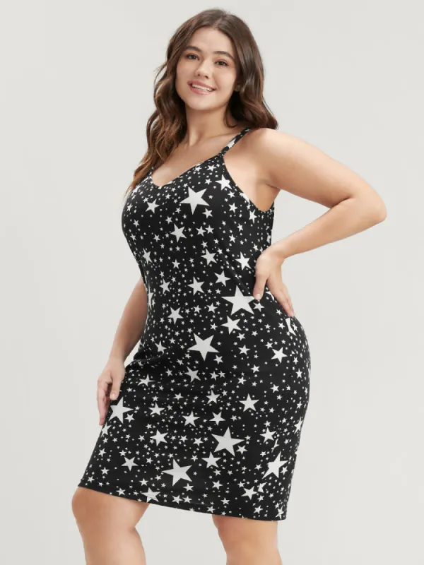 Star Print Backless Bodycon Cami Dress made by Bloomchic