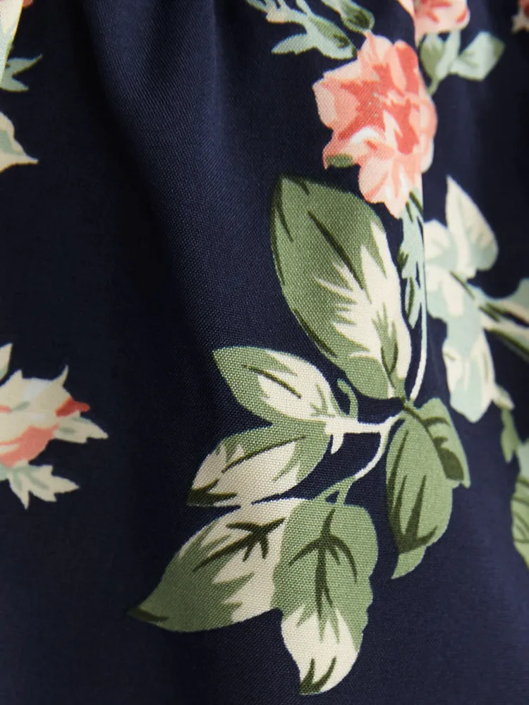 Floral Lace Trim Wrap Ruffle Hem Blouse sold by Bloomchic product image thumbnail 5